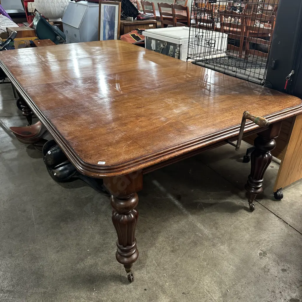 lovely big crank handle antique table 2300 x 1300 Image 1++