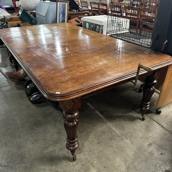 lovely big crank handle antique table 2300 x 1300
