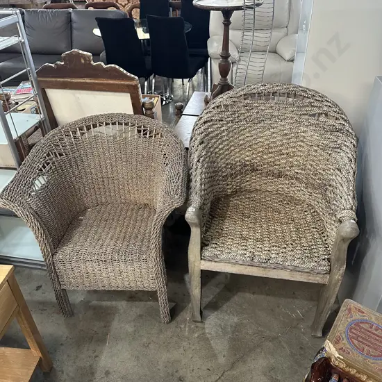 2 seagrass chairs