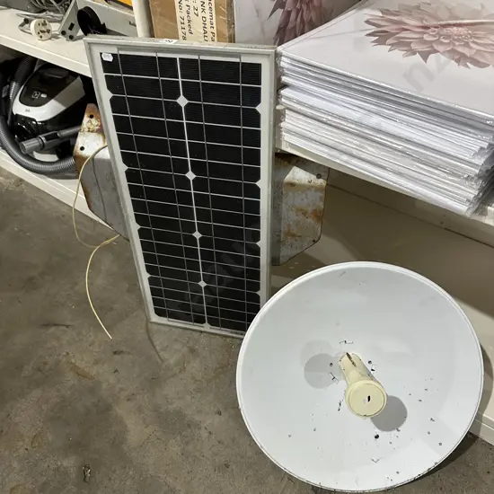 dish and solar panel