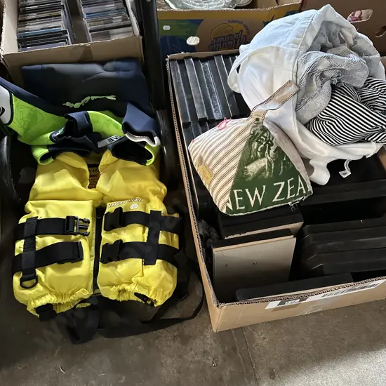 Life jacket, wet suit, door stop etc.