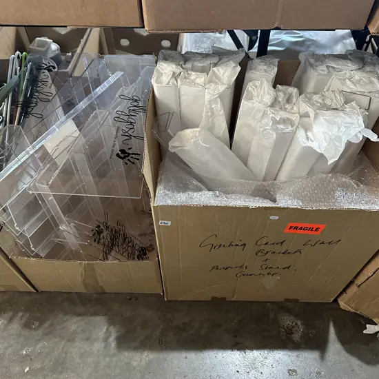 Perspex display stands.