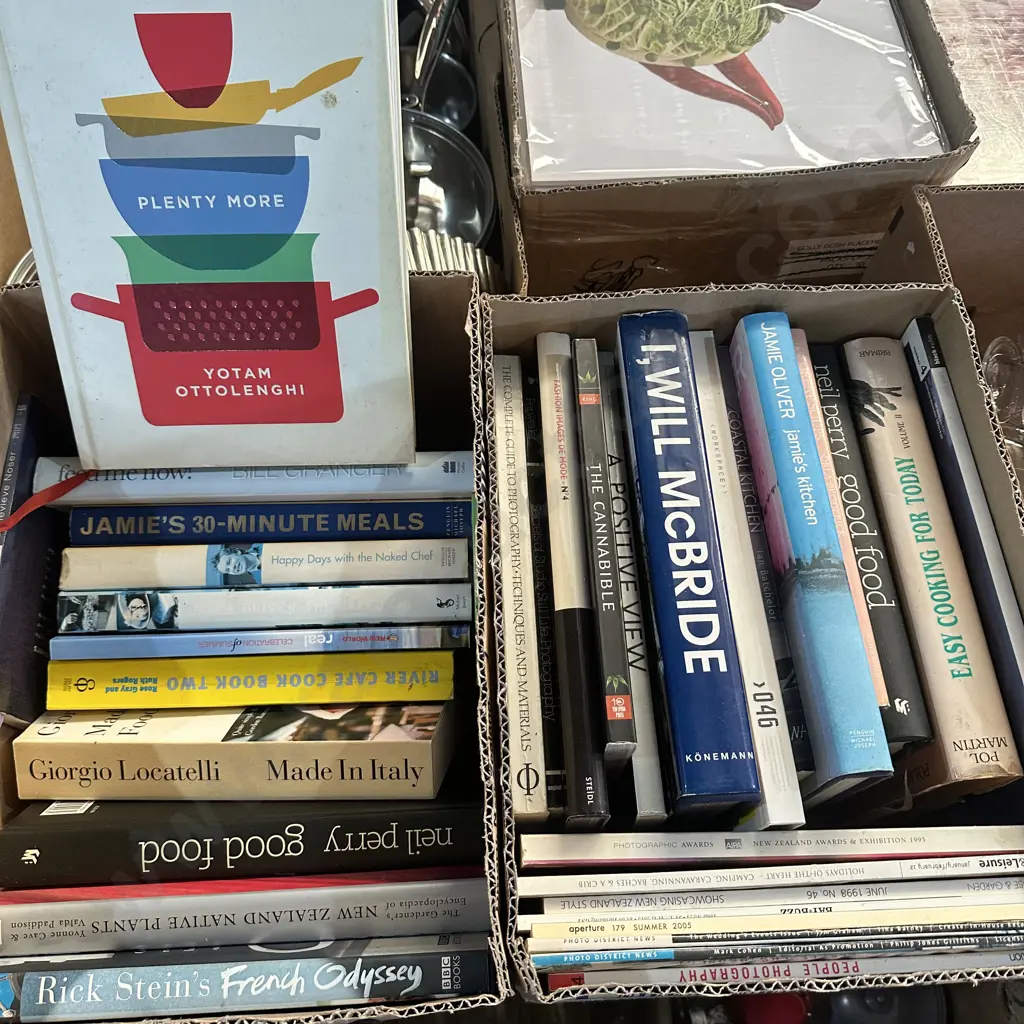 Two boxes of food and cooking books including Yotom Ottolenghi etc. Image 1++