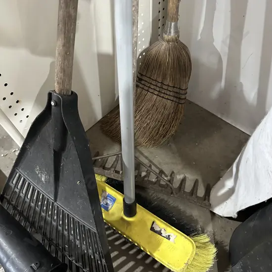 rakes and brooms