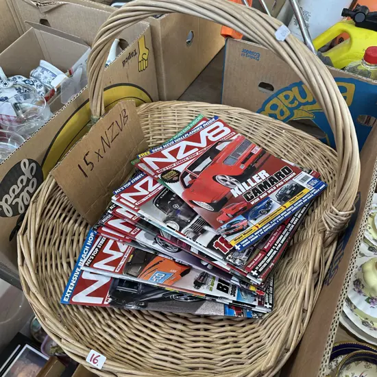 Basket and NZV8 magazines.