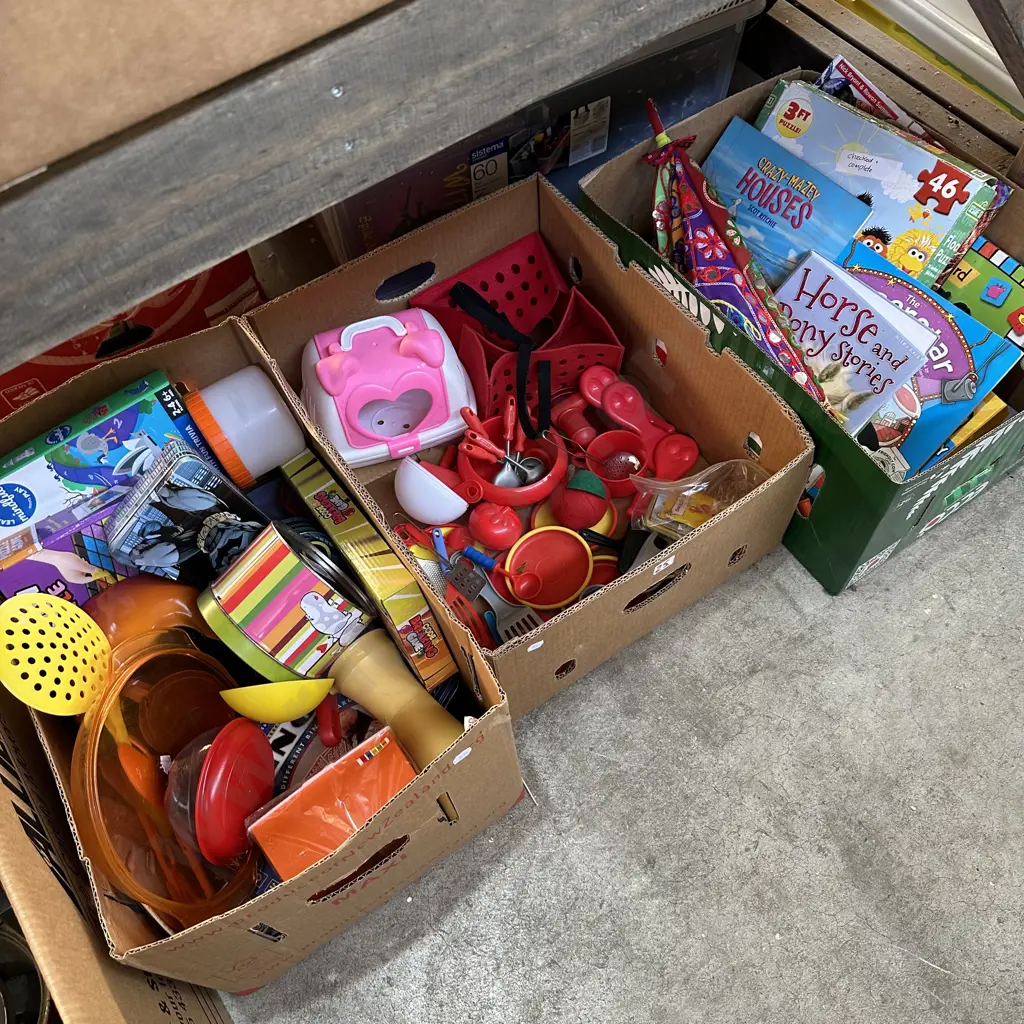Three boxes of childrens toys. Image 1++