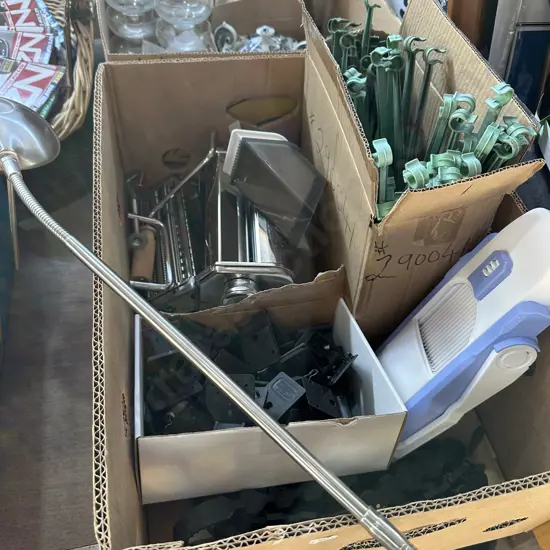 Pasta maker, reading light, windbreak clips etc.