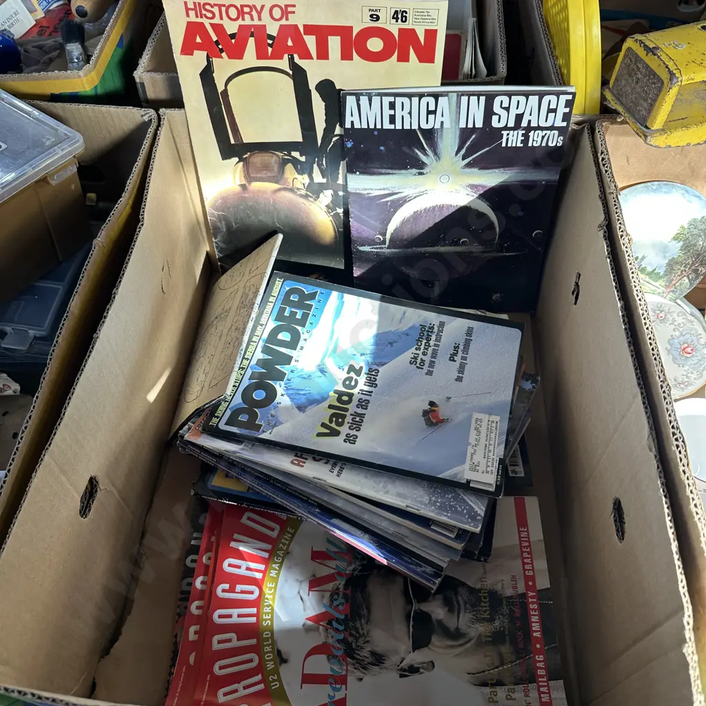 Two boxes, Collection of assorted magazines plus vacuum cleaner. Image 1++