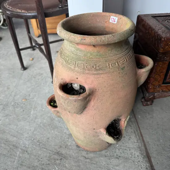 terracotta strawberry planter - with damage
