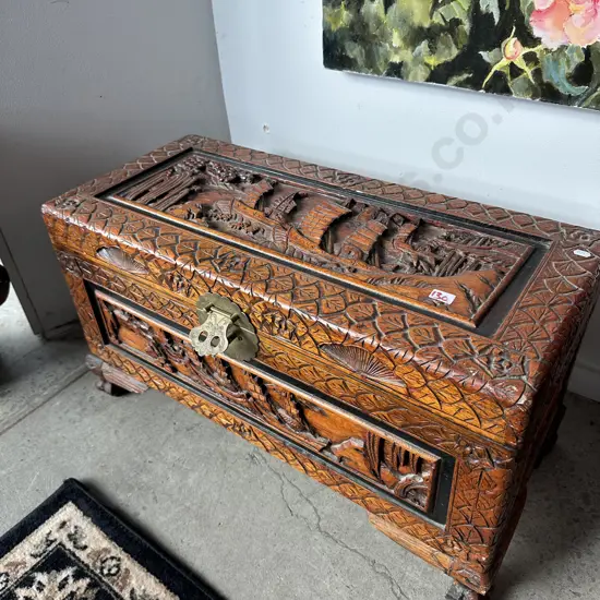 carved Camphor chest 700 long