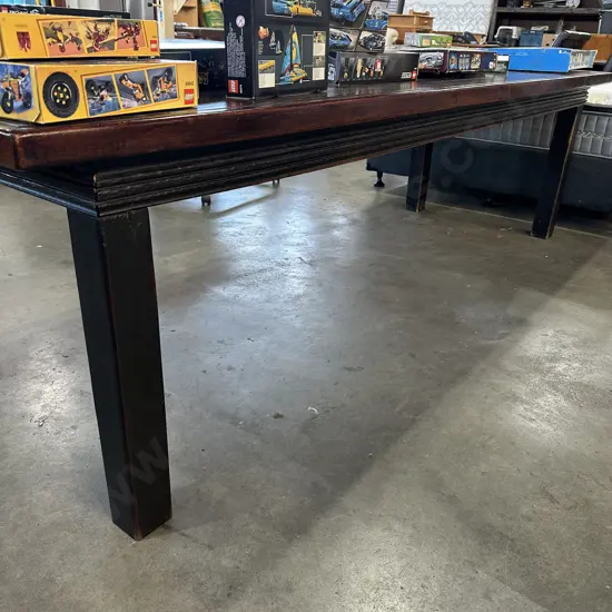 solid thick Teak long dining table 2730 x 930mm