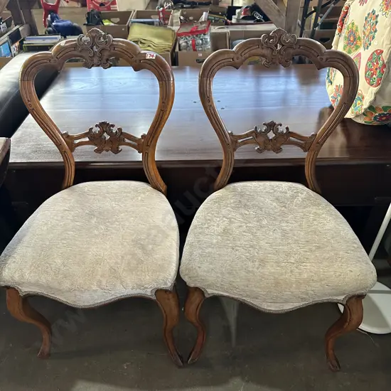 1120 Pr Antique Walnut bedroom chairs