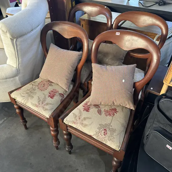 4 balloon back antique chairs