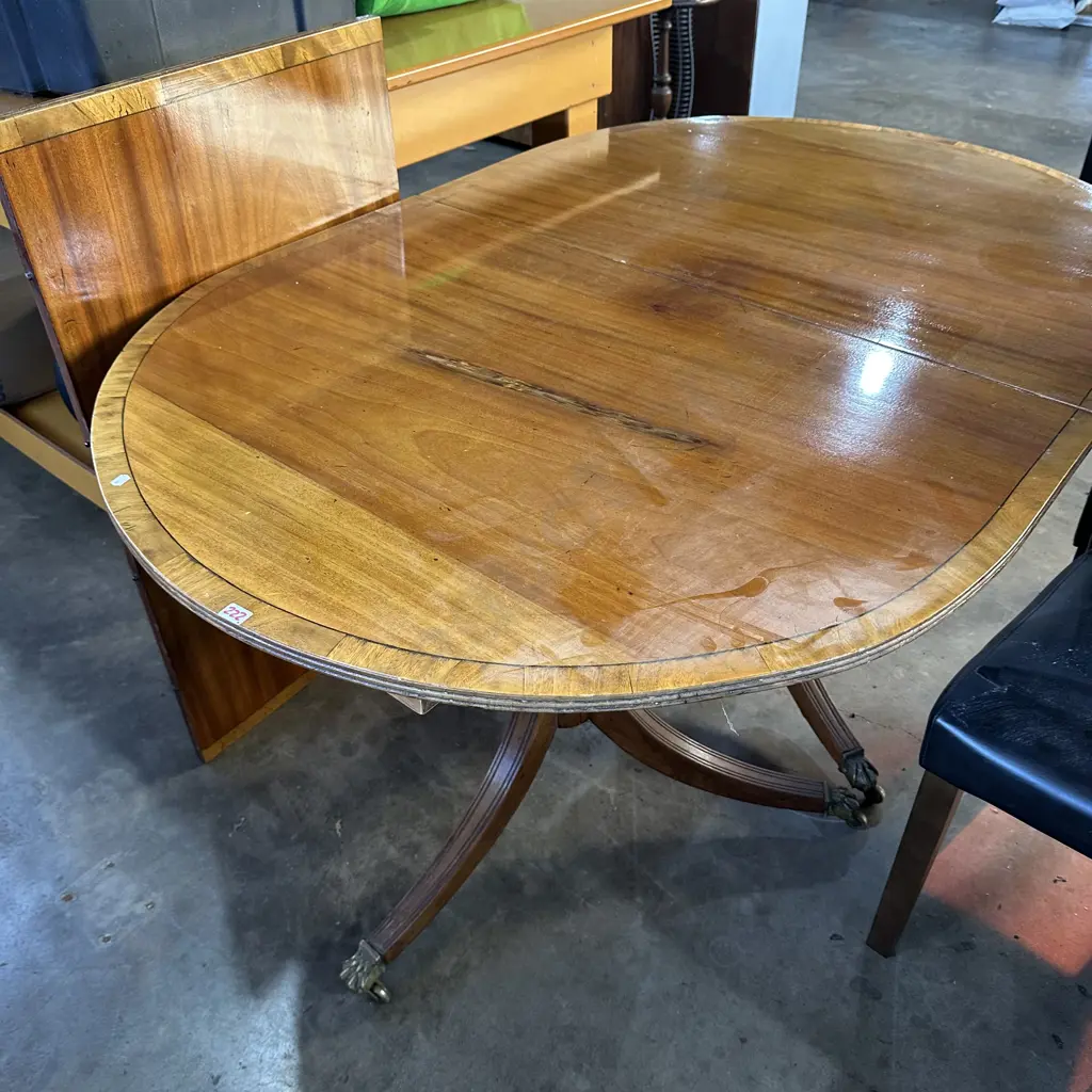Twin pedestal dining table with insert Image 1++