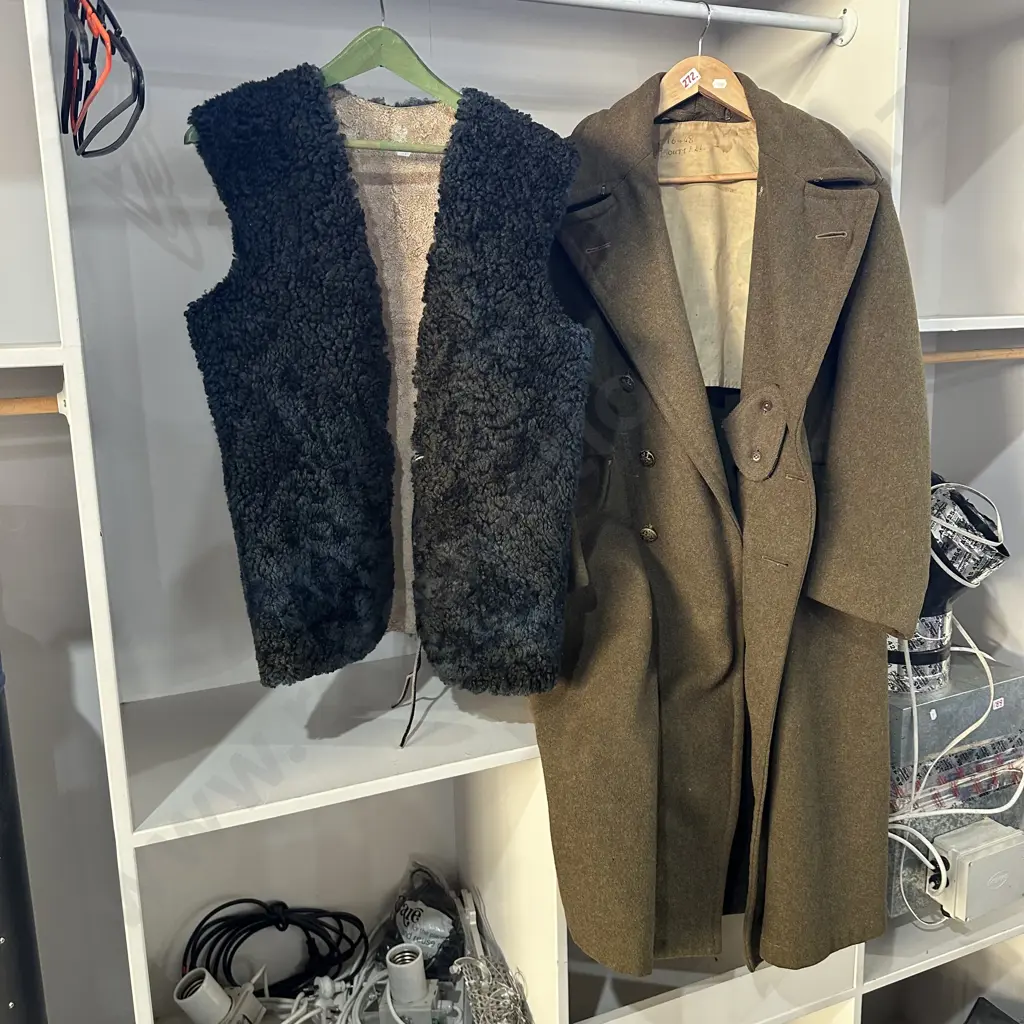 sheepskin vest & army coat Image 1++