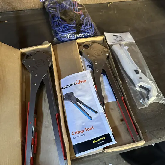 2 20mm crimp tools, pipe cutter & trailer net