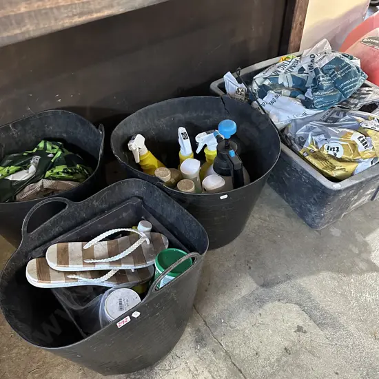 bins of gardening gear