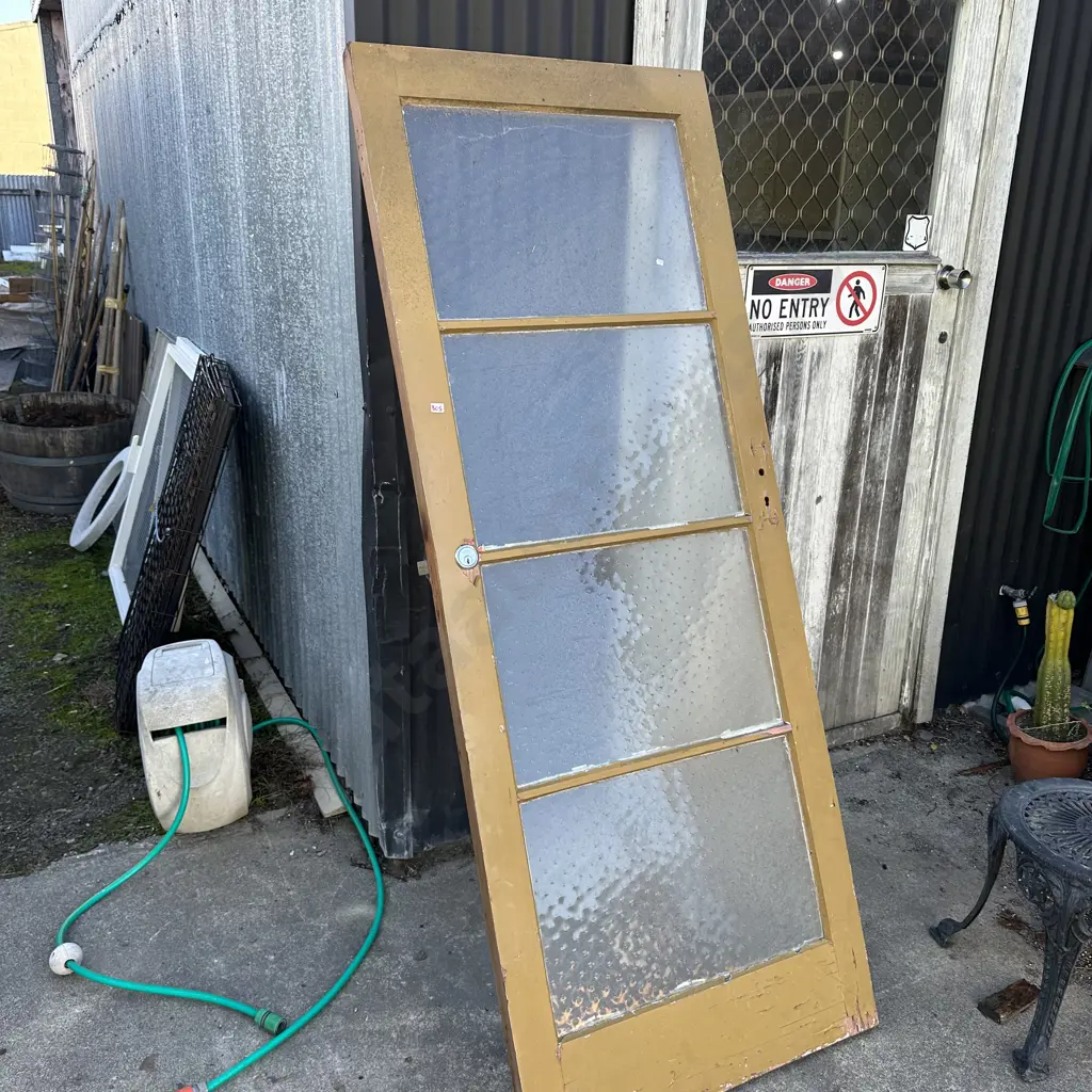 vintage Cedar door with frosted glass Image 1++