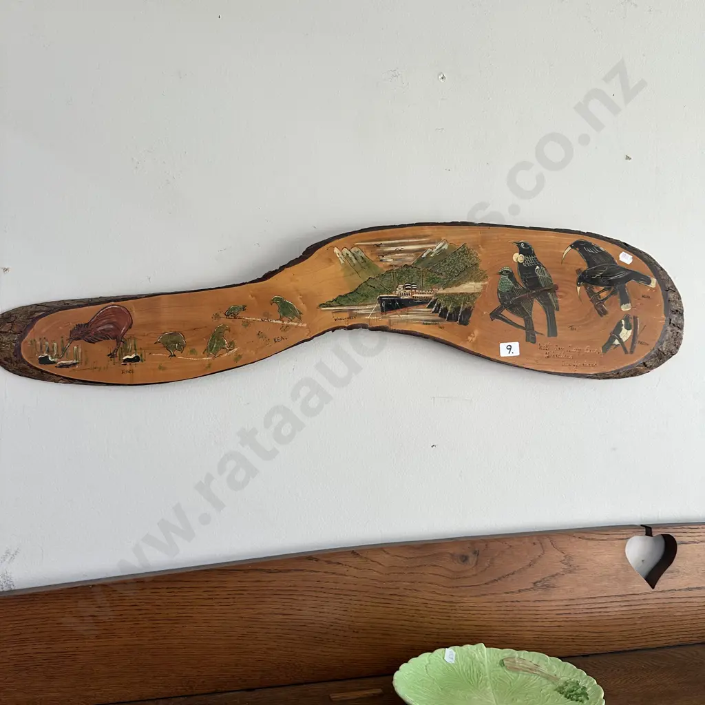 Kiwiana wood art "Wanganella" Image 1++