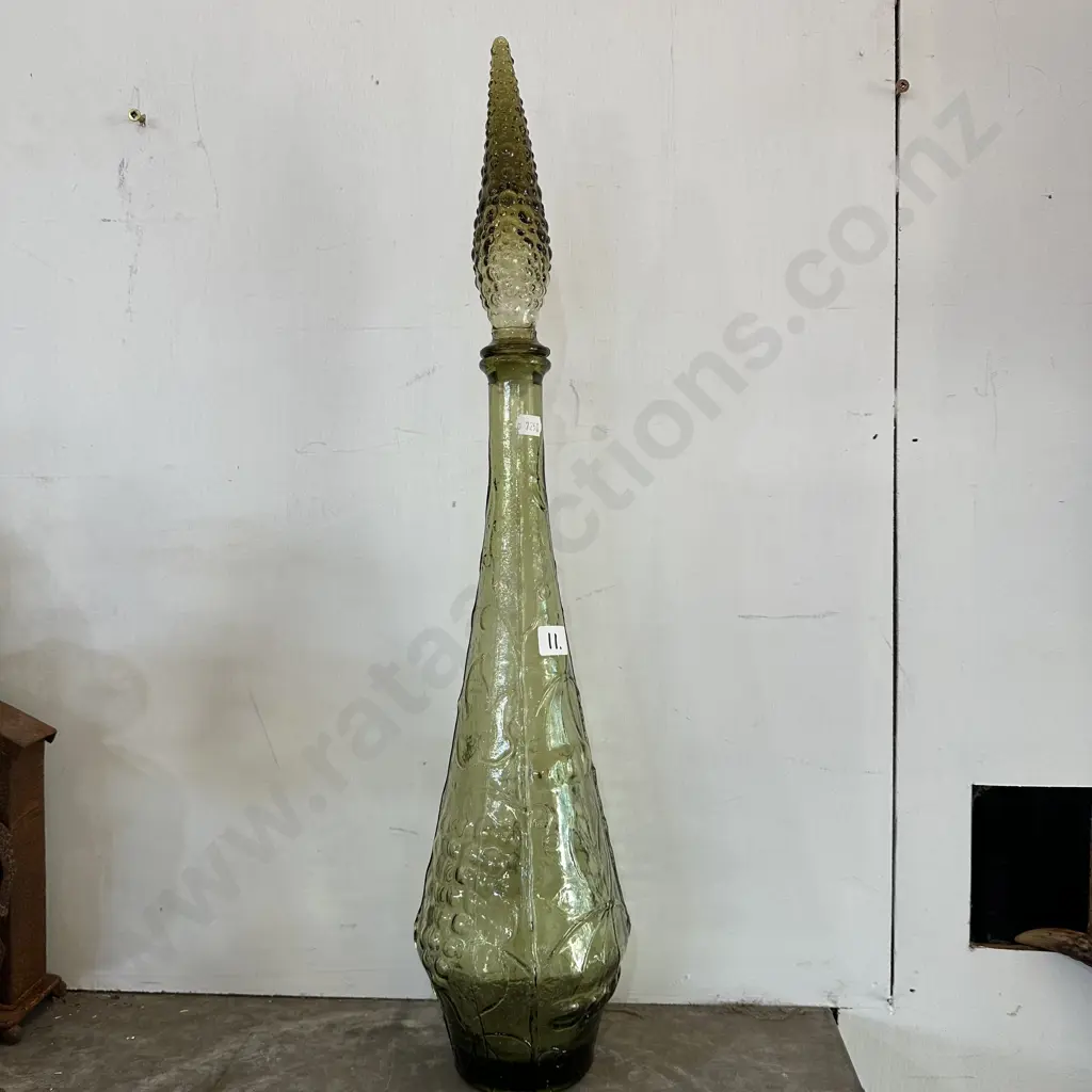 vintage Empoli Green glass "genie" bottle 57cm Image 1++