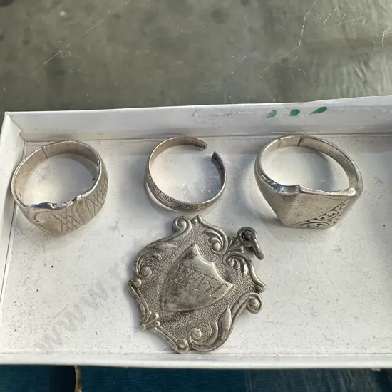 21g Sterling Silver (3 rings & 1 pendant)