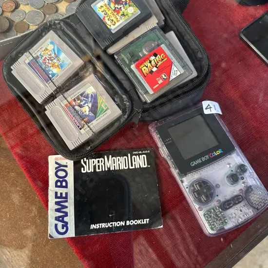 Game Boy Color & games plus case