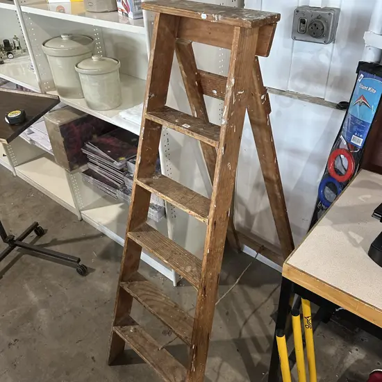 vintage wooden ladder