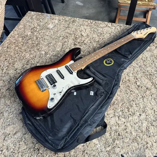 electric guitar and case
