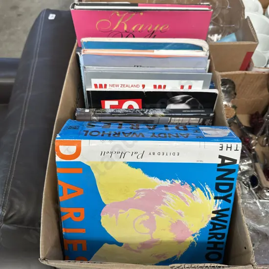 Selection of books including The Andy Warhol Diaries.
