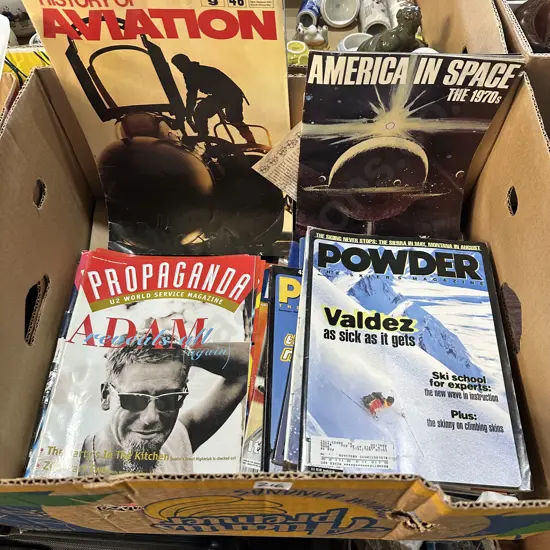 Box lot of magazines including PROPAGANDA  etc.