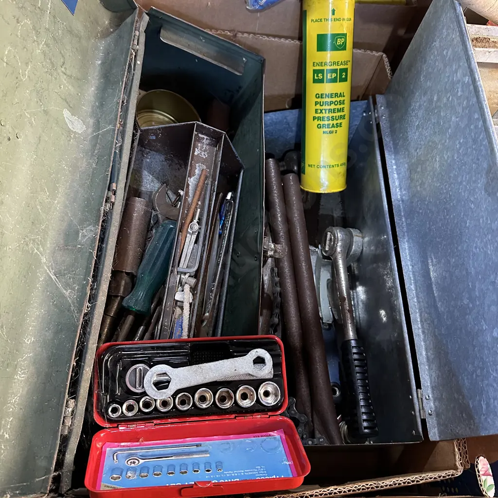 Box lot two tool boxes and contents. Image 1++