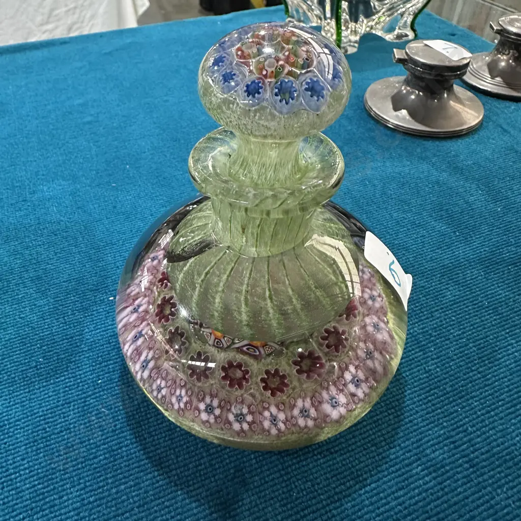 Millefiori stopped glass ink well (slight damage) Image 1++