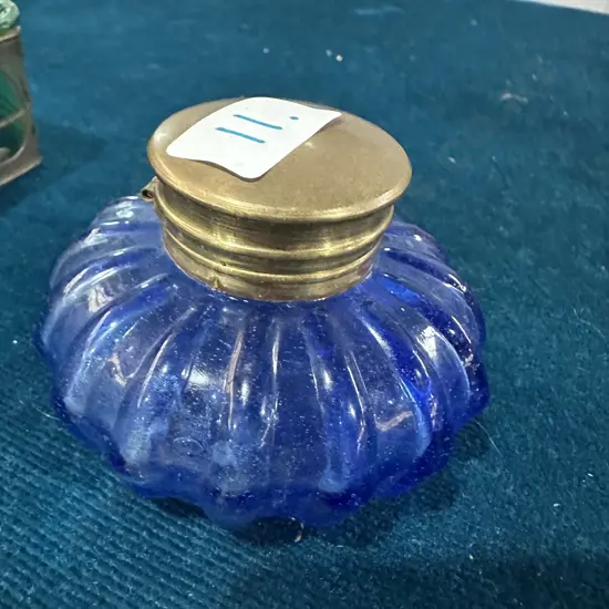 antique Cobalt Blue ink well