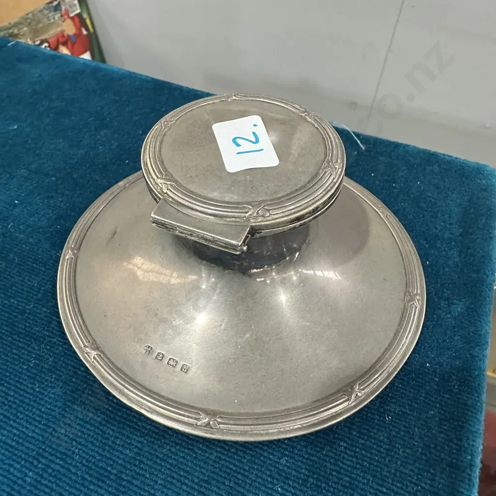 large Sterling silver ink well 14cm Image 1++