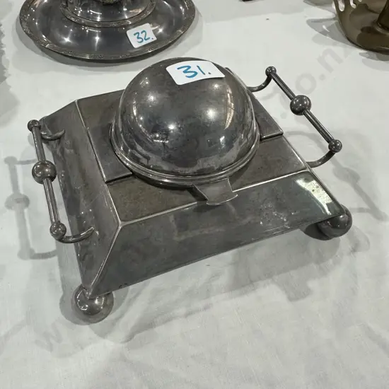 large EPNS inkwell 16cm