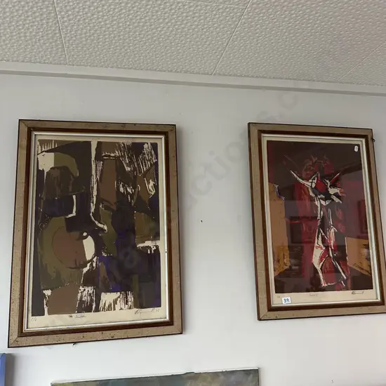 Pr of Mid-Century picturers