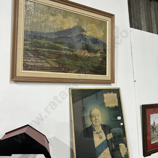 early oil painting and Winston photo