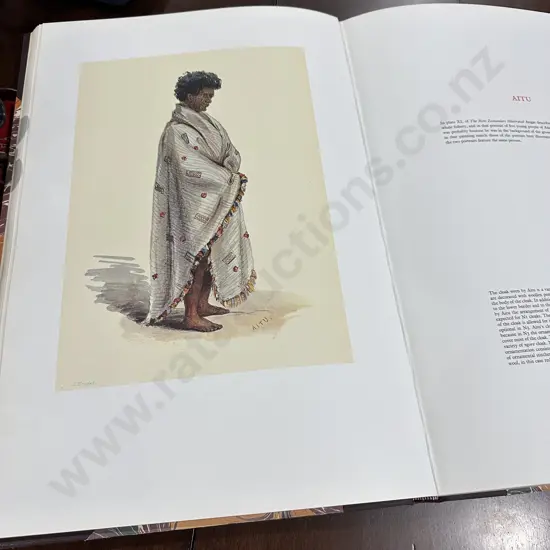 Portraits of the New Zealand Maori by George French Angas, leather bound book of 49 plates