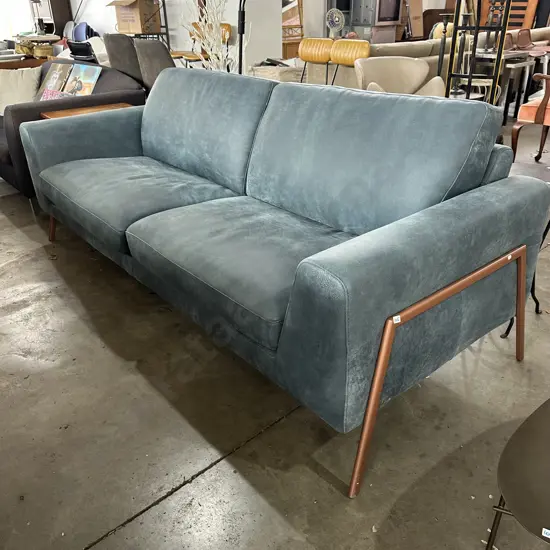 Italian Blue leather sofa