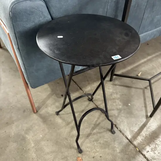 folding metal side table