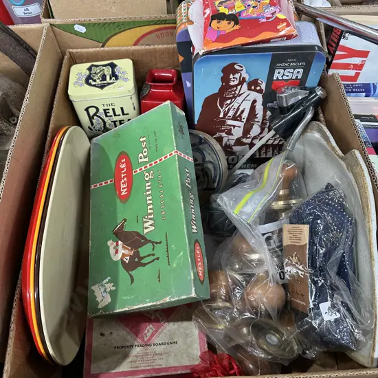 Box lot hardware and collectables etc.
