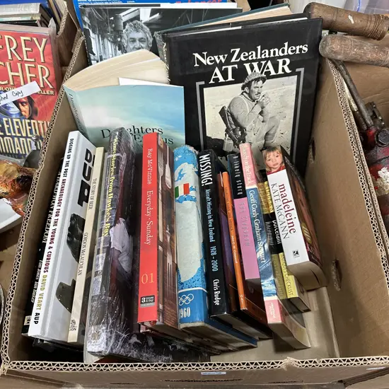 Box lot of books.