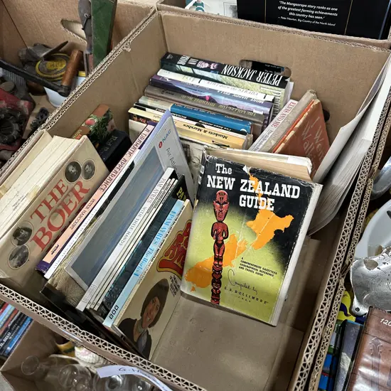 Box lot of books.