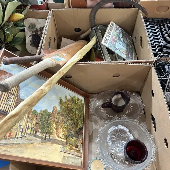 Painting plus glassware.