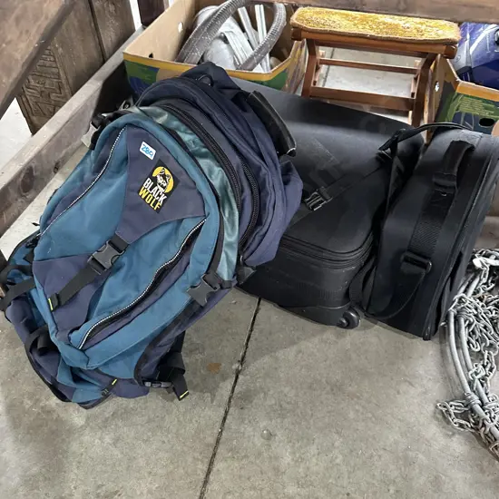 Suitcase and bags.