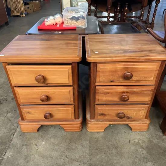 Pr solid heart Rimu bedside drawers by Millbrook
