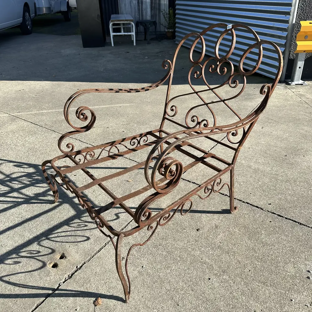 antique wrought iron garden chair Image 1++