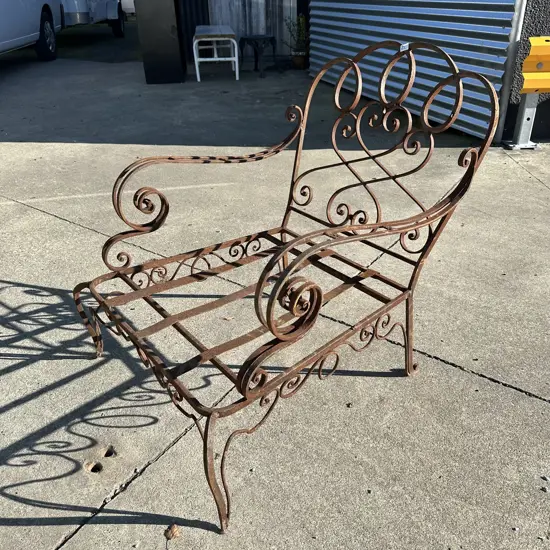 antique wrought iron garden chair