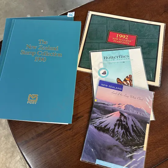 NZ stamp album, stamp pack and commemorative stamps