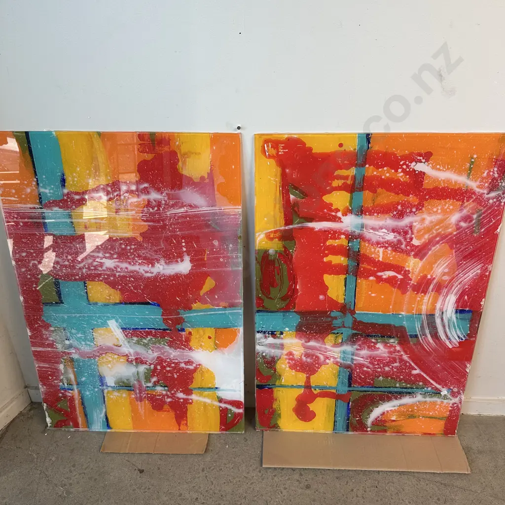 Jane Gray original trip titch painting on glass (2 photos) Image 1++